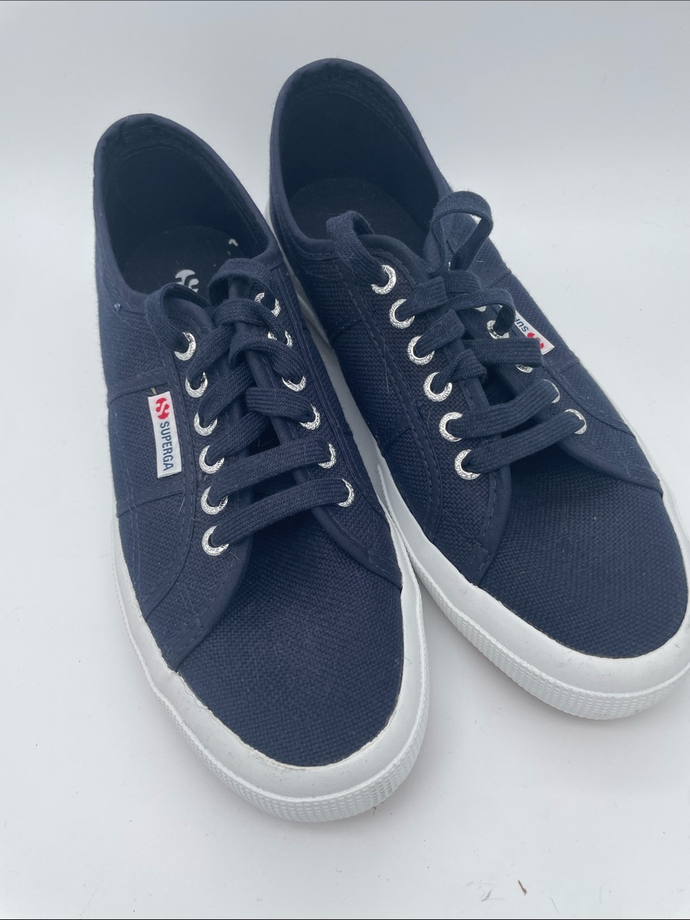Superga Navy Canvas Low-Top Sneakers with White Sole NWT 41.5 Anthropologie
